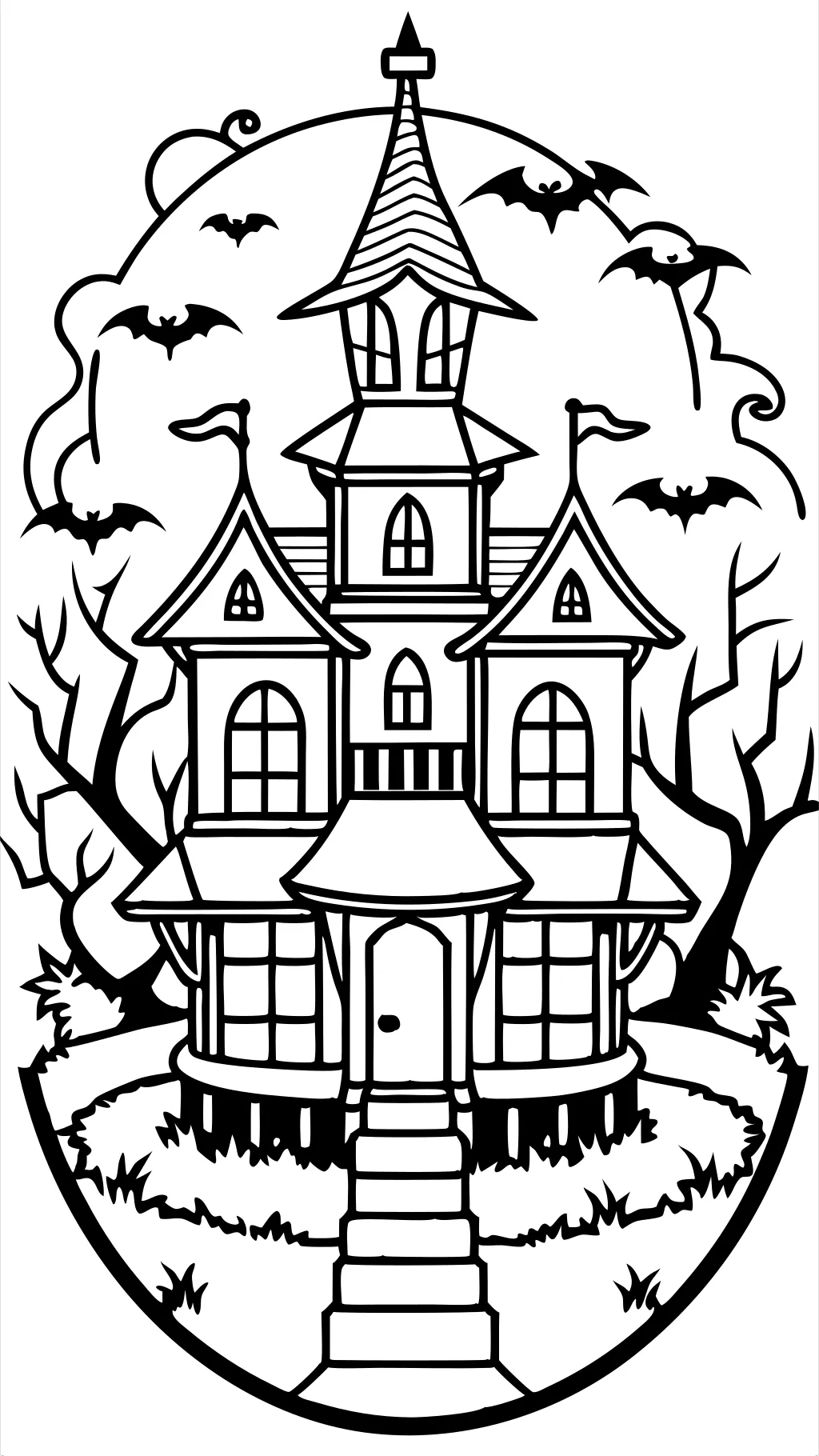 coloring pages of haunted houses